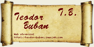 Teodor Buban vizit kartica